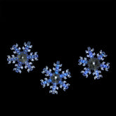 Set of 3 Cascading White and Blue Snowfall LED Snowflake Christmas Lights 25"